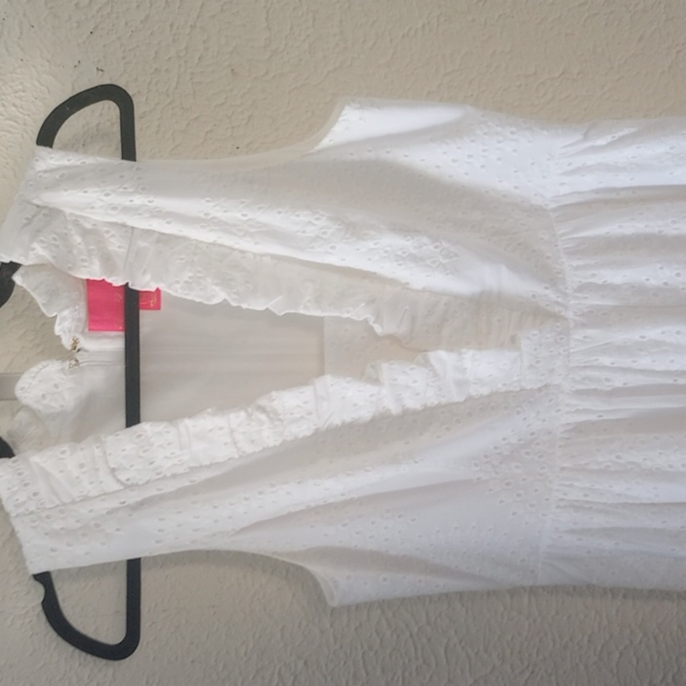 Lilly Pulitzer White Ruffle Midi Dress, EUC - Picture 3 of 7